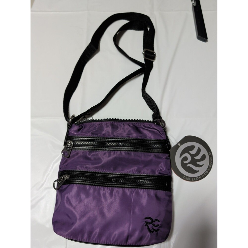 NWT Rare Earth by Stone Mountain Infinity Double Zip Crossbody Bag Plum Purple